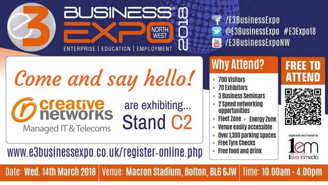 Creative Networks - Join Us - E3 Expo Twitter and Facebook