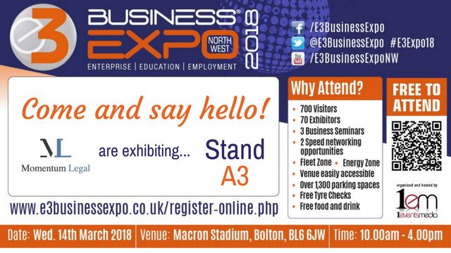 Momentum Legal - Join Us - E3 Expo Twitter and Facebook