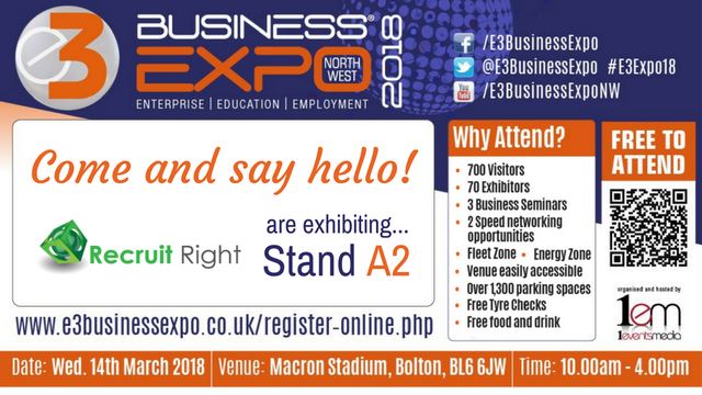 Recruit Right - Join Us - E3 Expo Twitter and Facebook