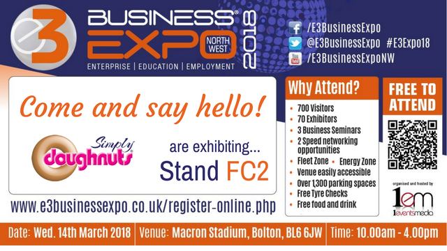 Simply Doughnuts - Join Us - E3 Expo Twitter and Facebook